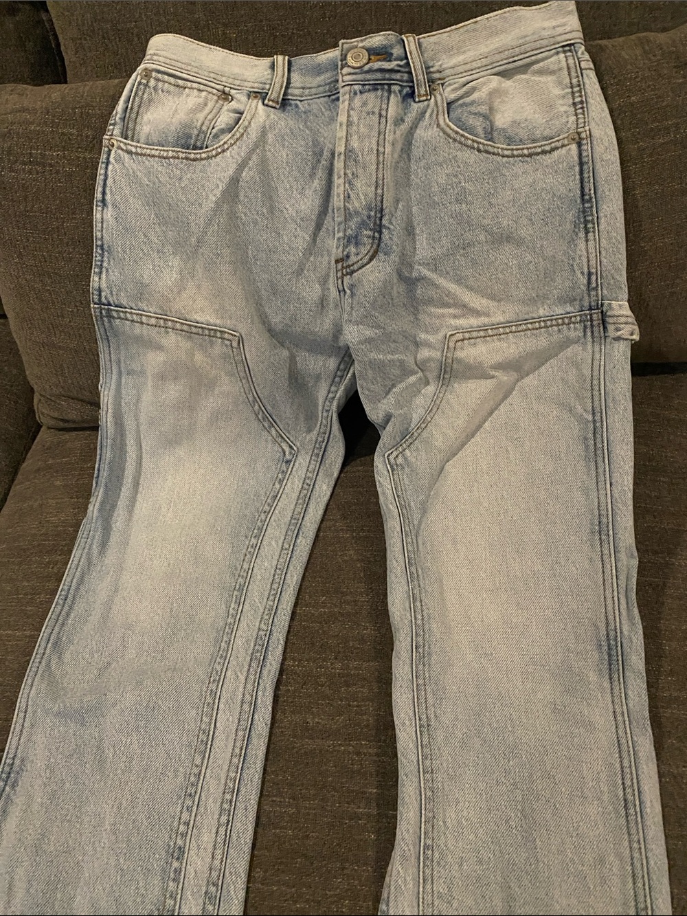 PacSun Men's Light Blue Straight Carpenter Jeans